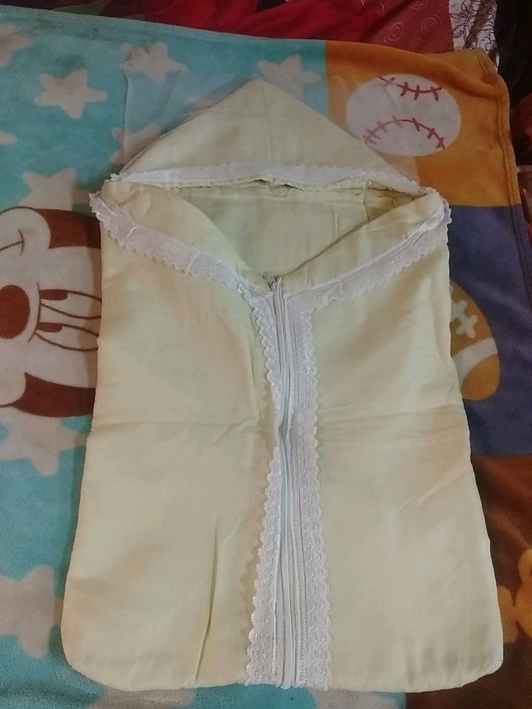 Baby Sleeping Bag With Mosquito Net And Zip And One Free Baby Cotton Dry Sheet