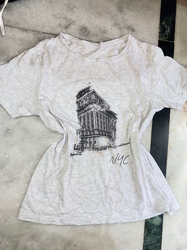 grey tshirt girl women gym sports