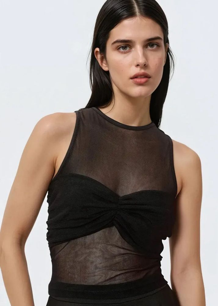 Sheer Twist Front Tank Top
