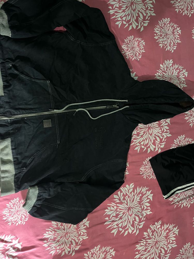 Men's Black Full Zip Hoodie Jacket