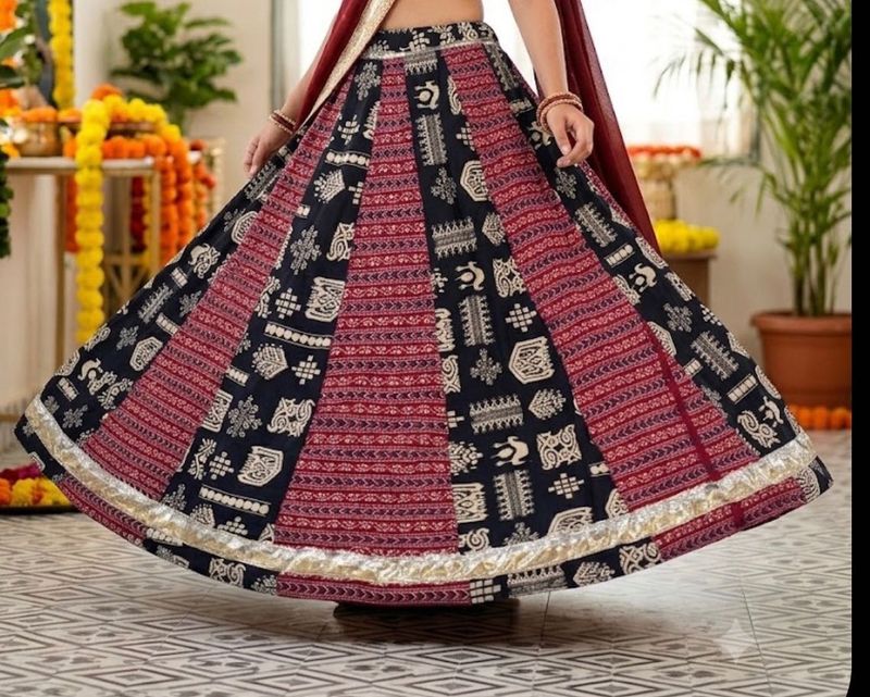 Boho Chic Printed Lehenga Skirt