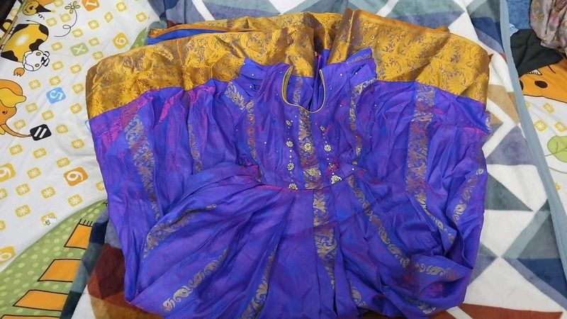 NEW Elegant Blue &amp; Gold Ethnic Gown