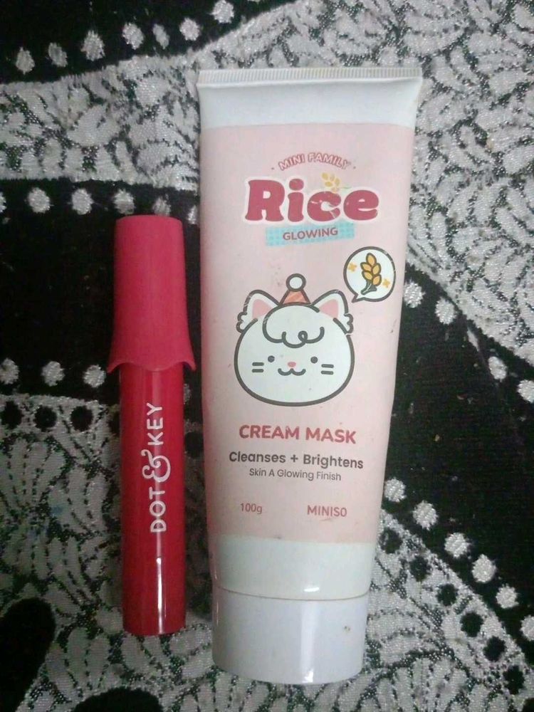 Miniso Rice Glowing Cream Mask &amp; Dot Key Product