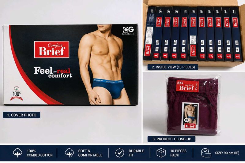 CG Comfort Brief 10 Pieces | 90 cm | 100%  Cotton