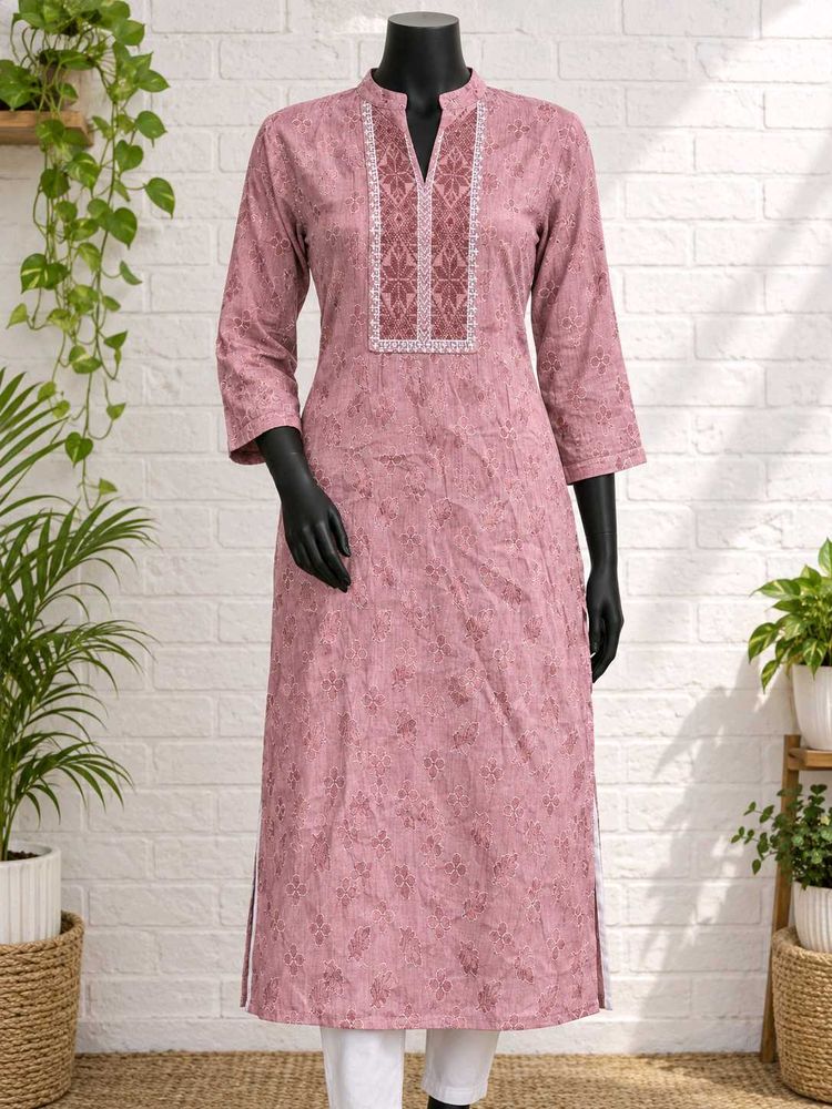 Elegant Pink Embroidered Kurta