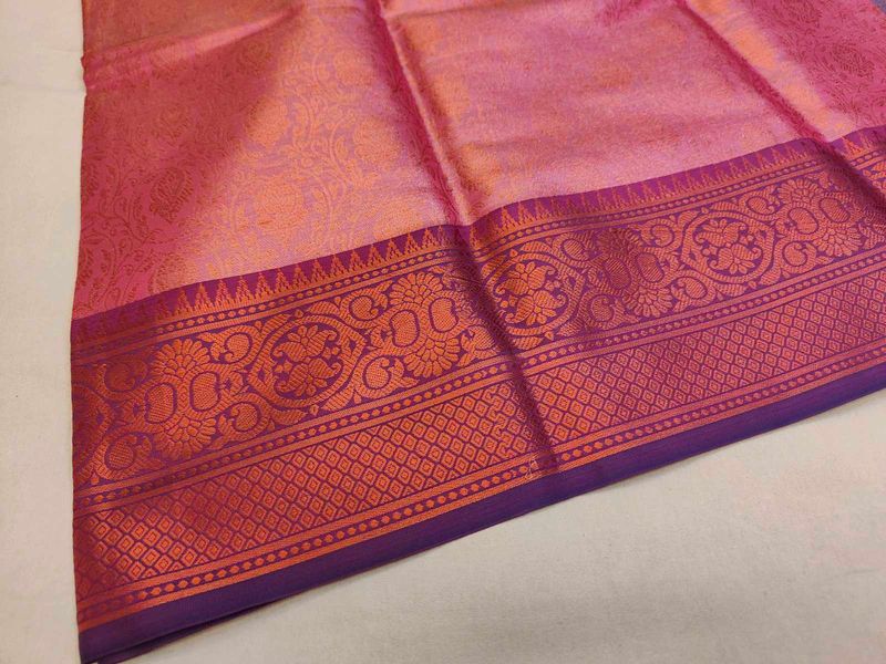 Pink Banarasi Tanchoi Brocade Saree