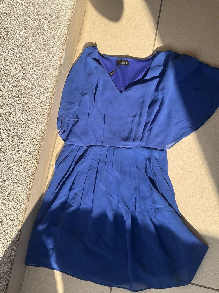 Elegant Royal Blue Chiffon Dress