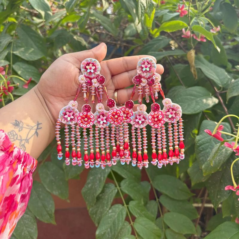 Statement Floral Beaded Earrings