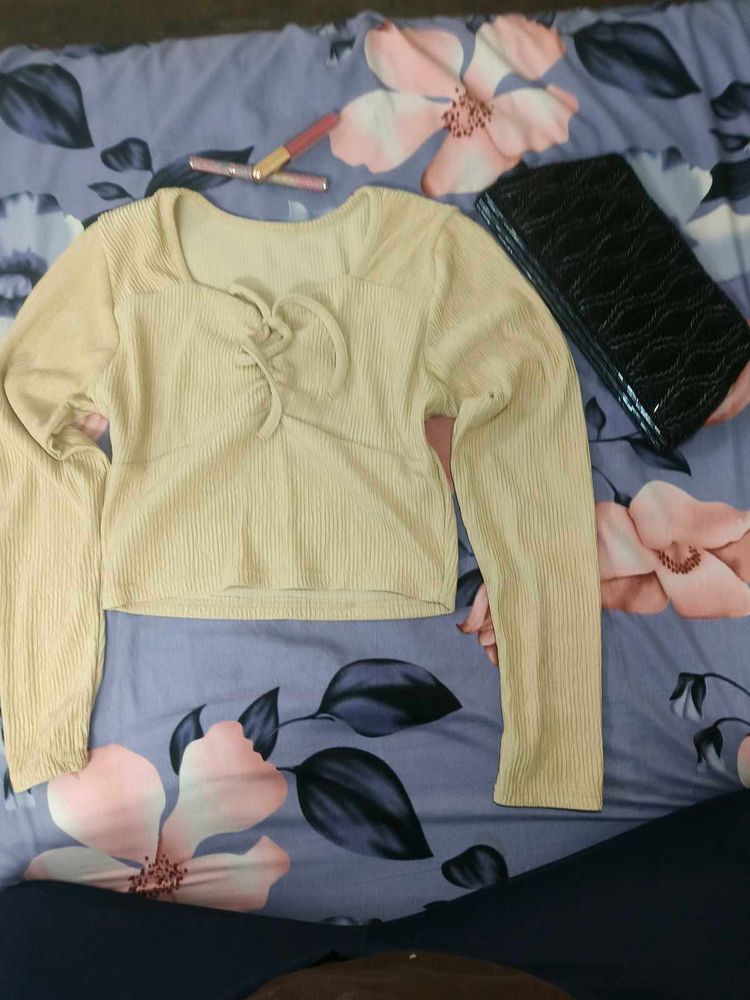 Cute Beige Crop Top