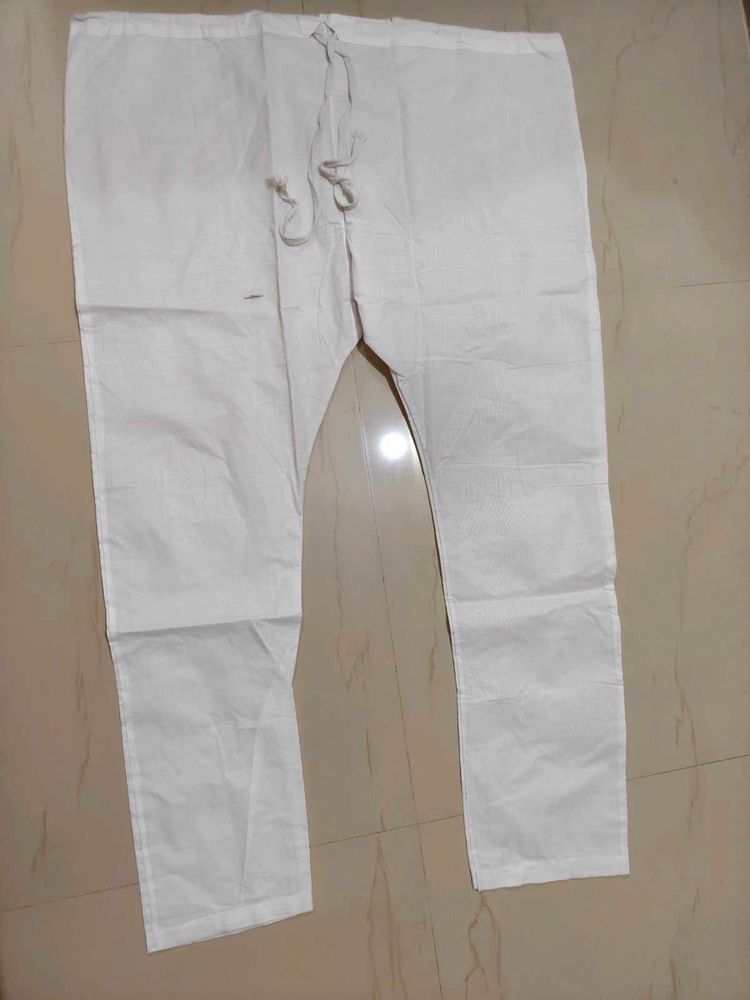 Men's White Cotton Pyjama Pants