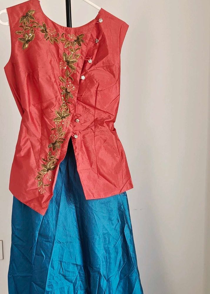 Pretty Pink &amp; Turquoise Ethnic Wear Set