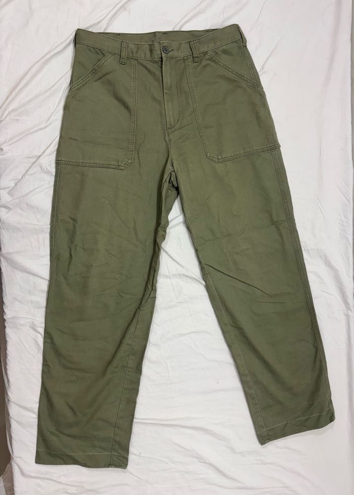 MUJI Olive Green Baker Pants