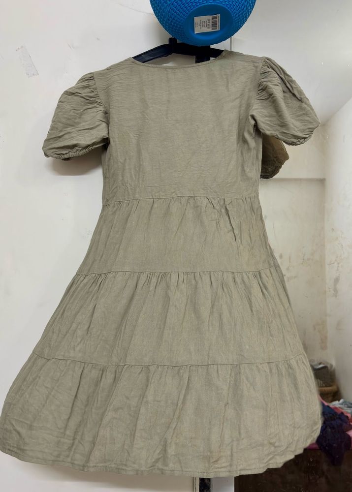 Olive Fit &amp; Flare Dress