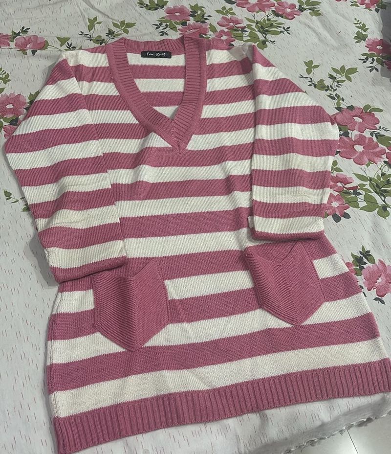Striped Knit Mini Dress