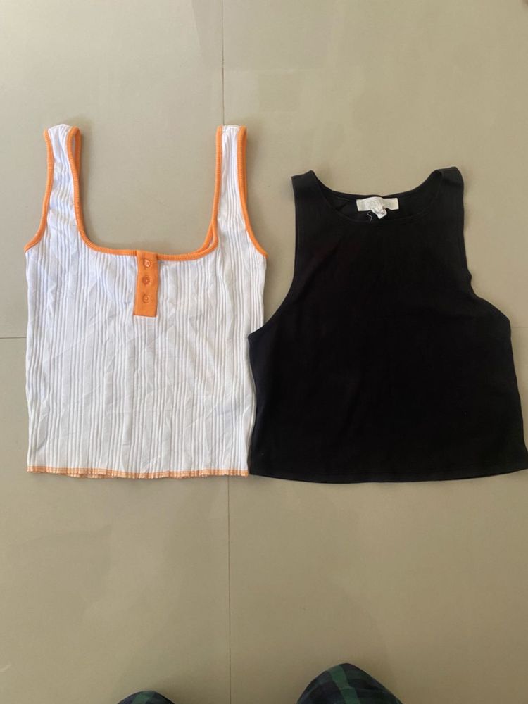 Cute White &amp; Black Tank Tops Bundle