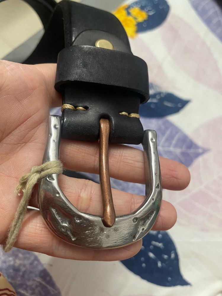 Genuine Leather Belt with Unique Buckle