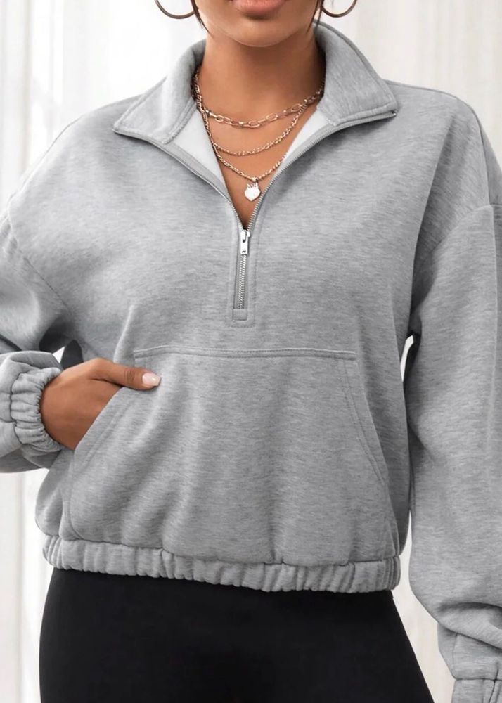 Grey Half Zip Sweatshirt