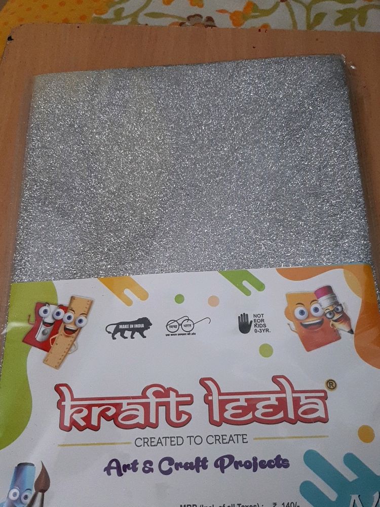 Glitter Sheet A4 Size Silver Colour (10 Sheets)