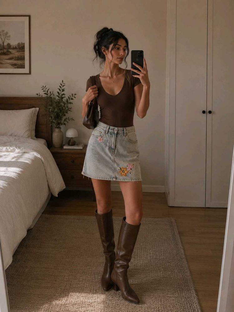 savana brown bodysuit v neck