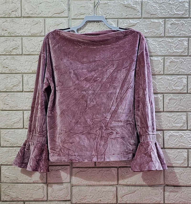 Cache  Mauve Velvet Top