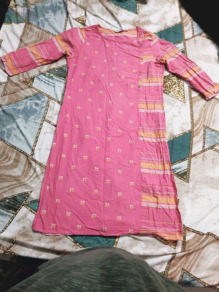 Pink Printed Kurta