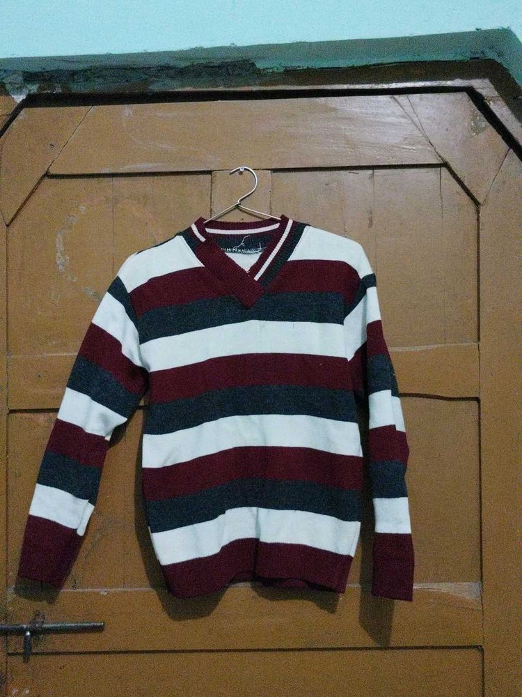 Striped V-Neck Sweater