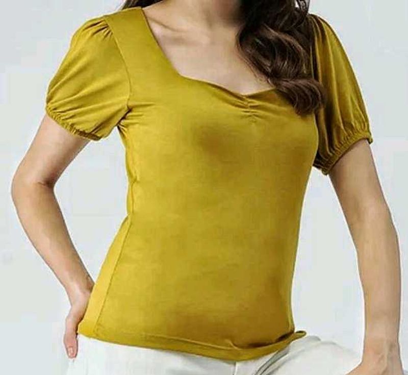 Mustard Yellow Puff Sleeve Top