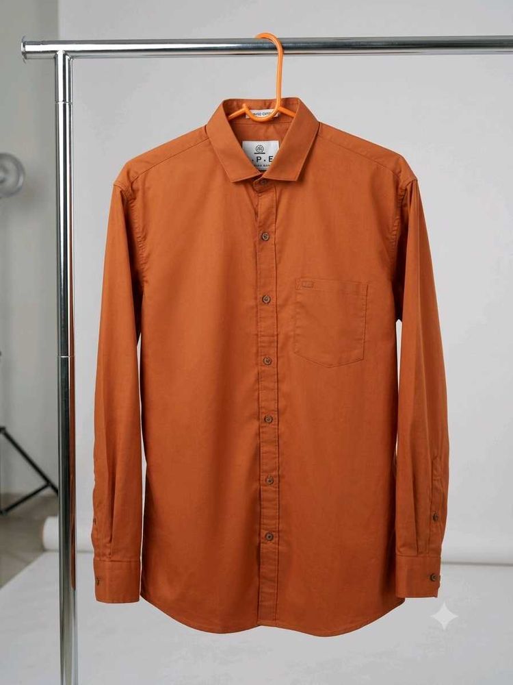 Men's Classic Orange Long Sleeve Shirt