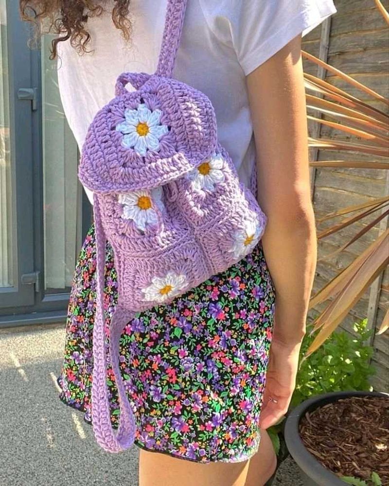 Crochet Daisy Backpack
