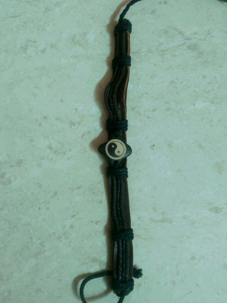 Yin Yang Leather Band