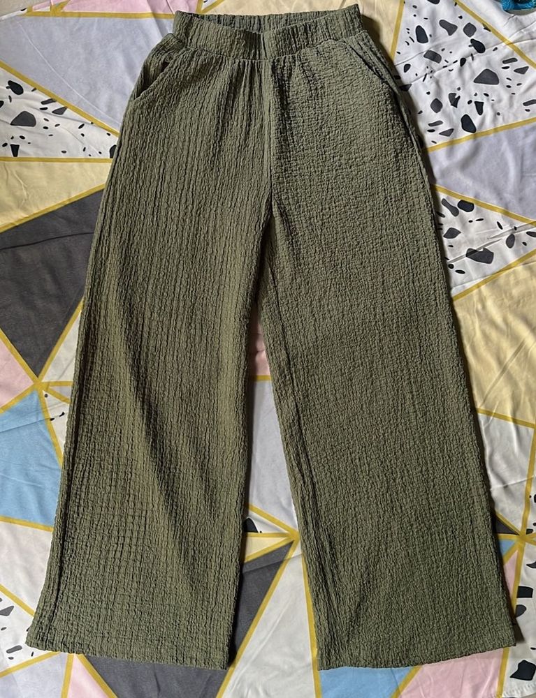 Olive Green Wide Leg Pants