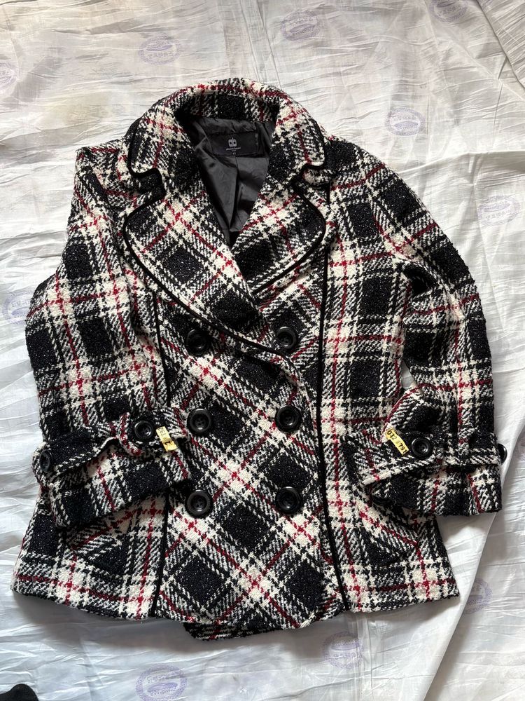 Chic Plaid Double-Breasted Jacket