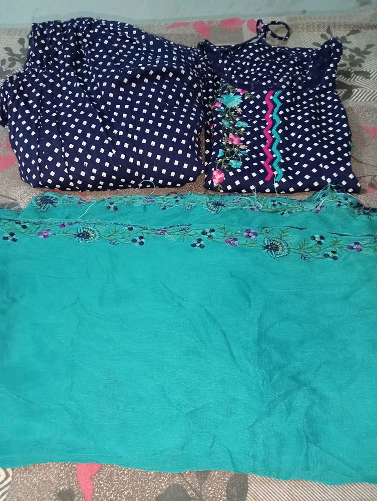 Beautiful Navy Blue Suit With Patiala Salwar