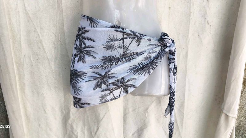 Tropical Print Swim Skirt Cover-Up