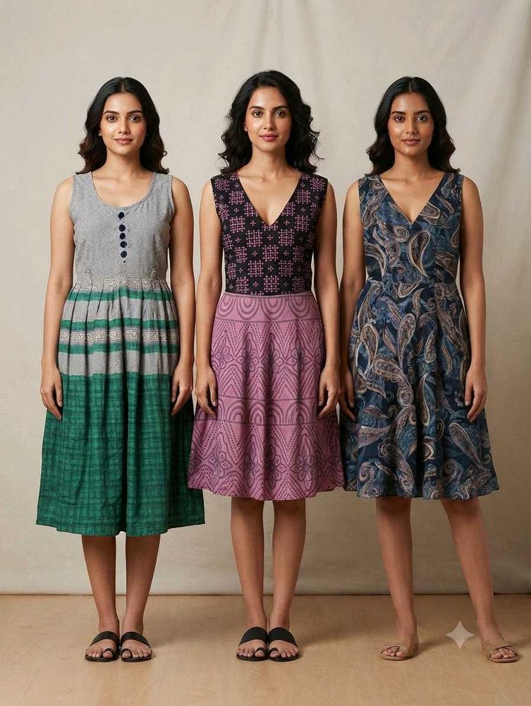 Set of 3 Women's Sleeveless Dresses