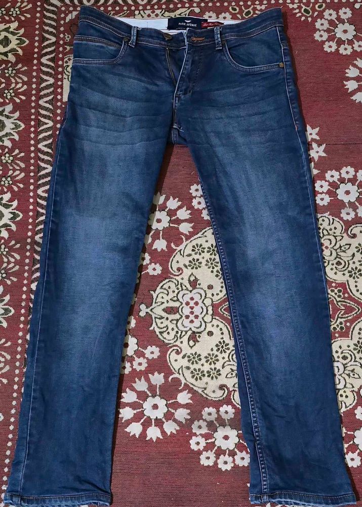 Park Avenue Men's Blue Denim Jeans