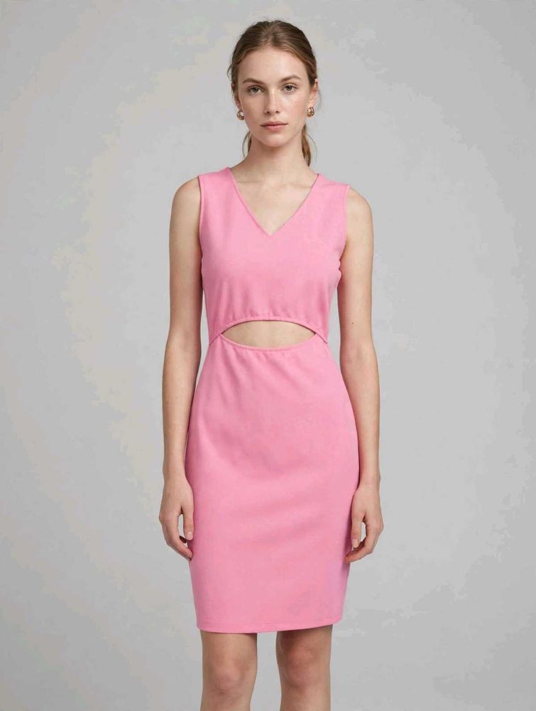 Baby pink bodycon mini dress