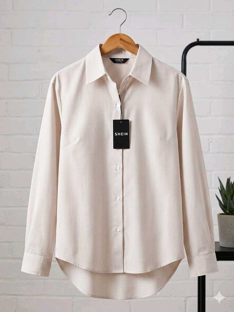Shein Striped Button-Up Shirt