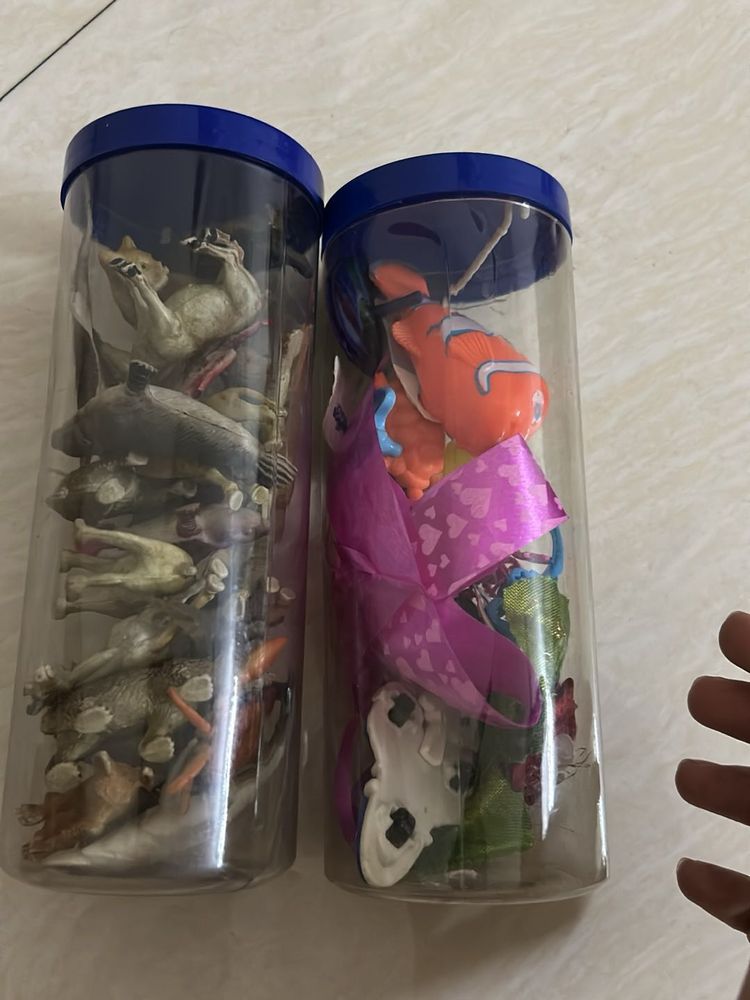Animal &amp; Toy Figurines in Storage Tubes