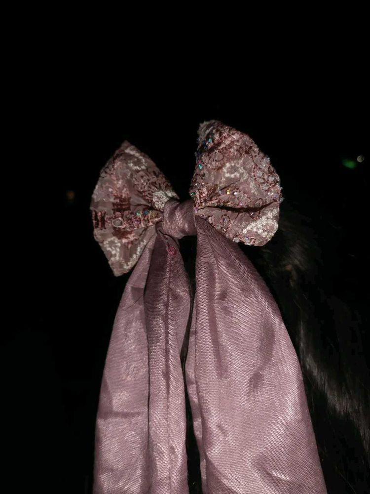 Sparkly Lace Bow Hair Clip