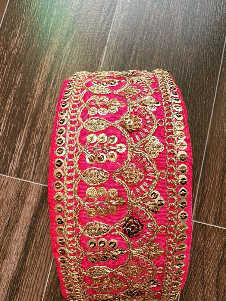 Boho Pink Sequined Trim