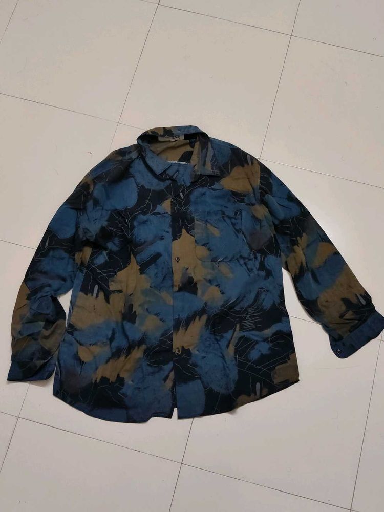Abstract Print Men's Long Sleeve Shirt