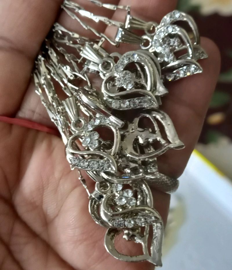Heart Pendant With Chain Set 12pc