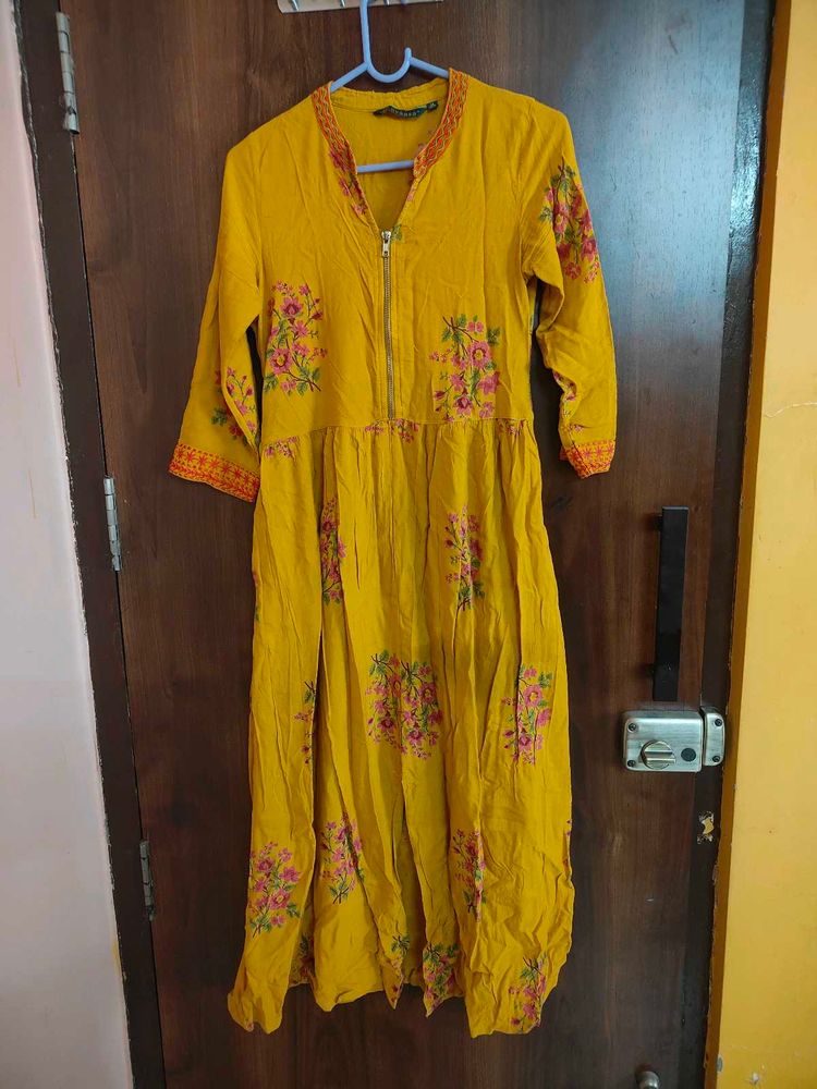 Yellow Embroidered Dress