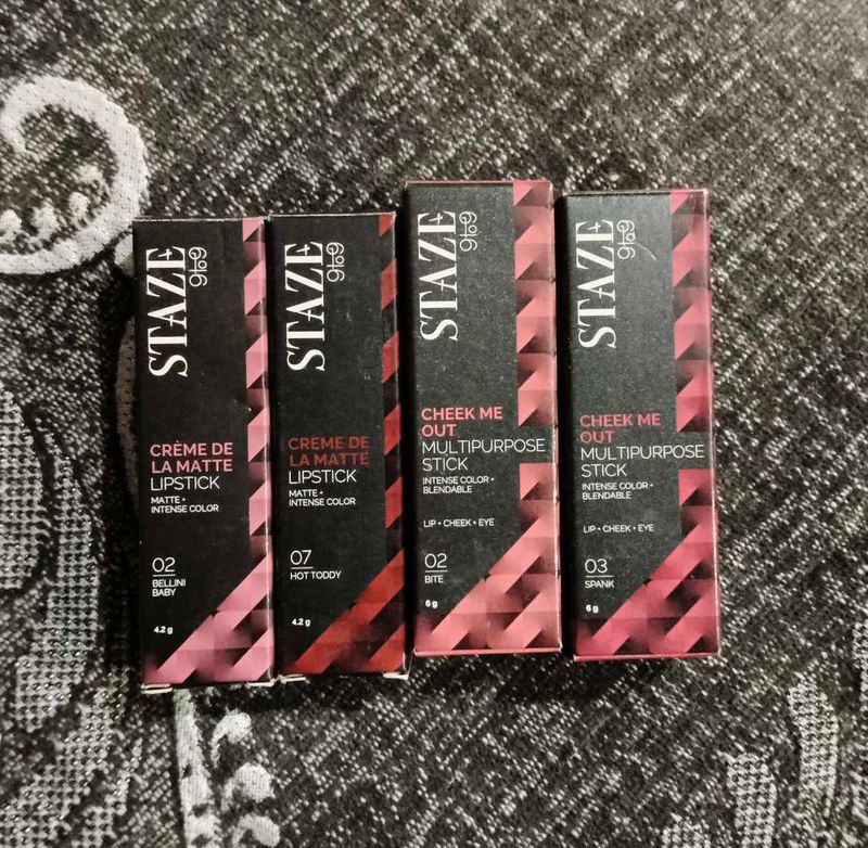 COMBO!Staze Matte Lipstick &amp; Multipurpose Sticks
