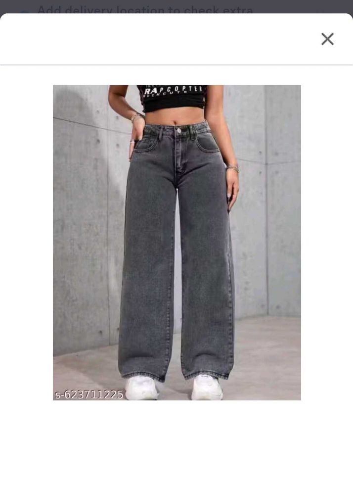 Roadster Gray Wide Leg Denim Jeans