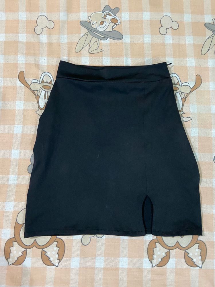 black mini skirt from diamond lady