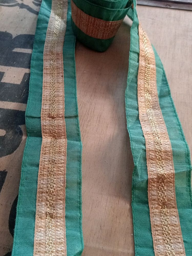 Chodha Green Golden Boarder Lace