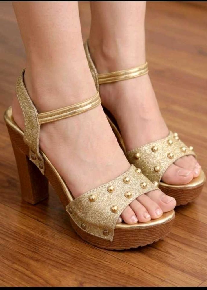 Gold Glitter Heels