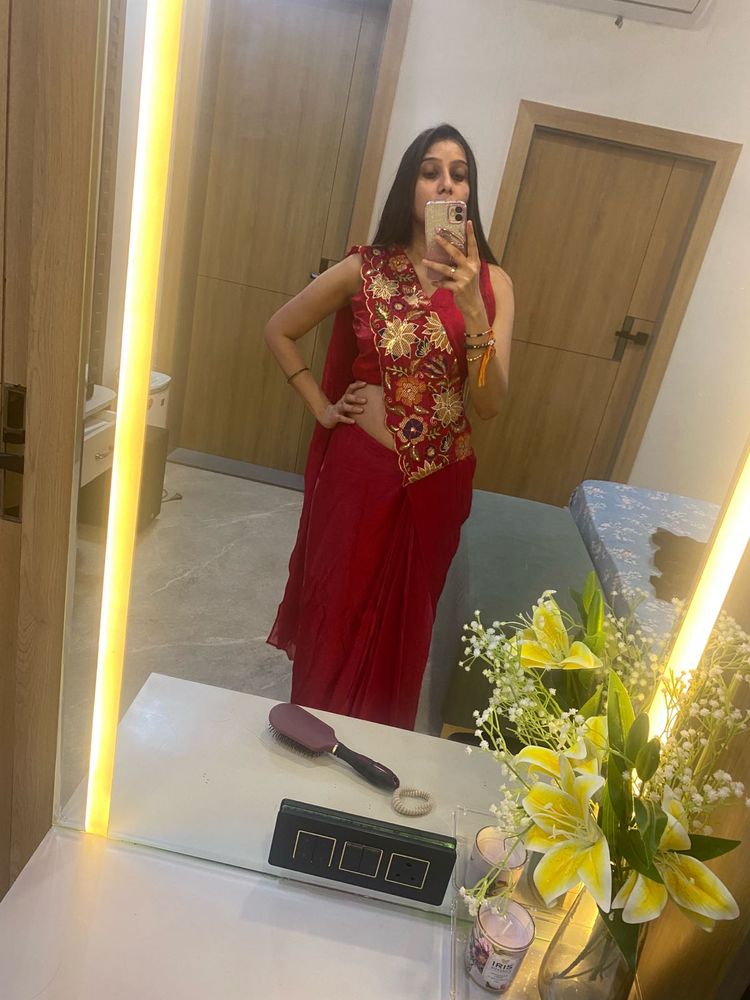 Ready to wear saree with stitched blouse